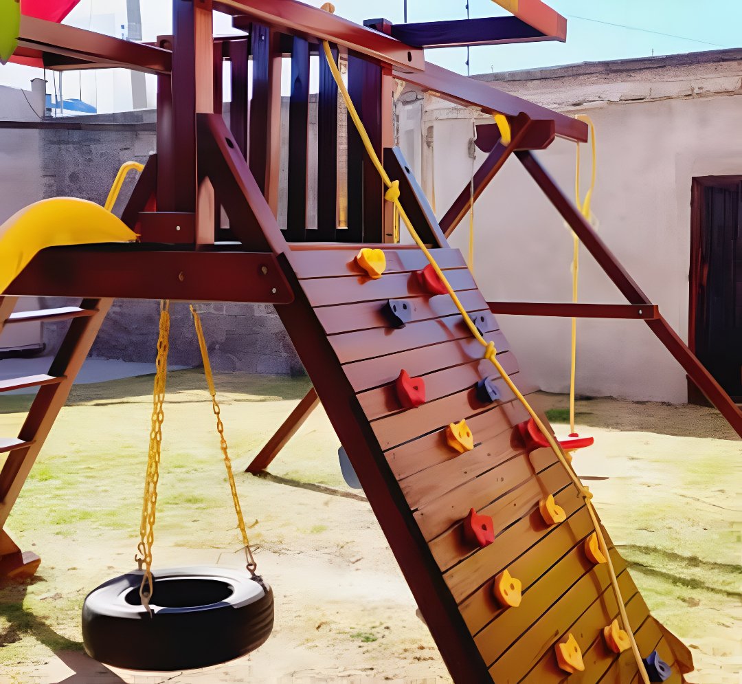 Juego infantil para jardín en madera de pino tratado